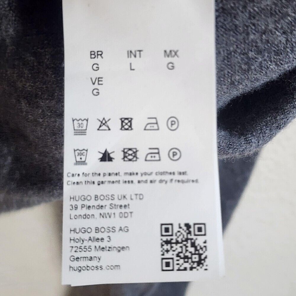 Boss Sweater Womens Large Gray 100% Virgin Wool Crewneck Pullover Knit Logo - Picture 5 of 10